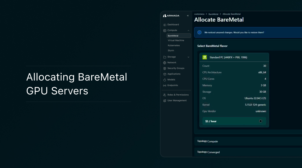 Allocating Bare Metal GPU Servers